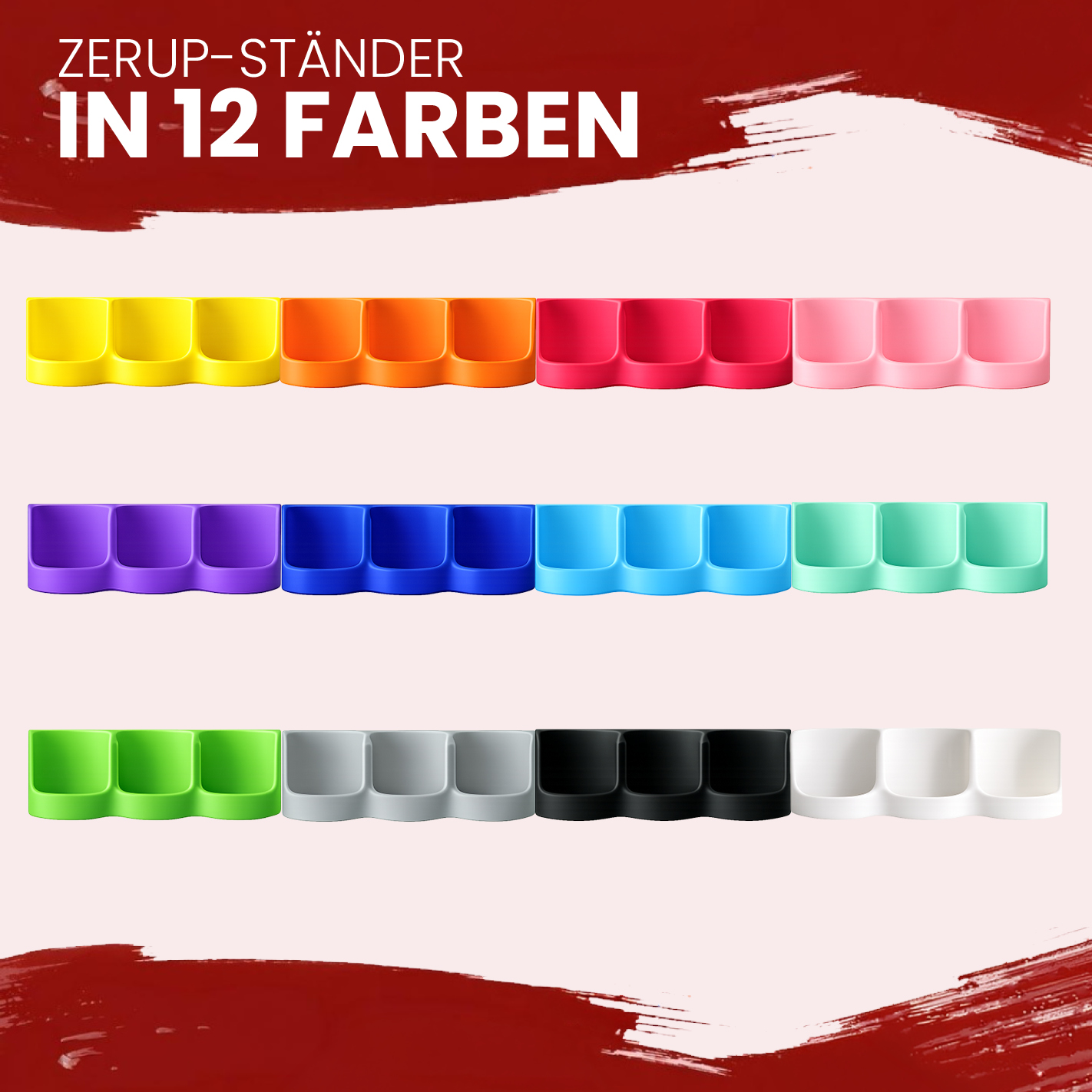 More Nutrition & ESN I Zerup Organizer für 3 Flaschen – Modular erweiterbar – 3D gedruckt I 1 Stück