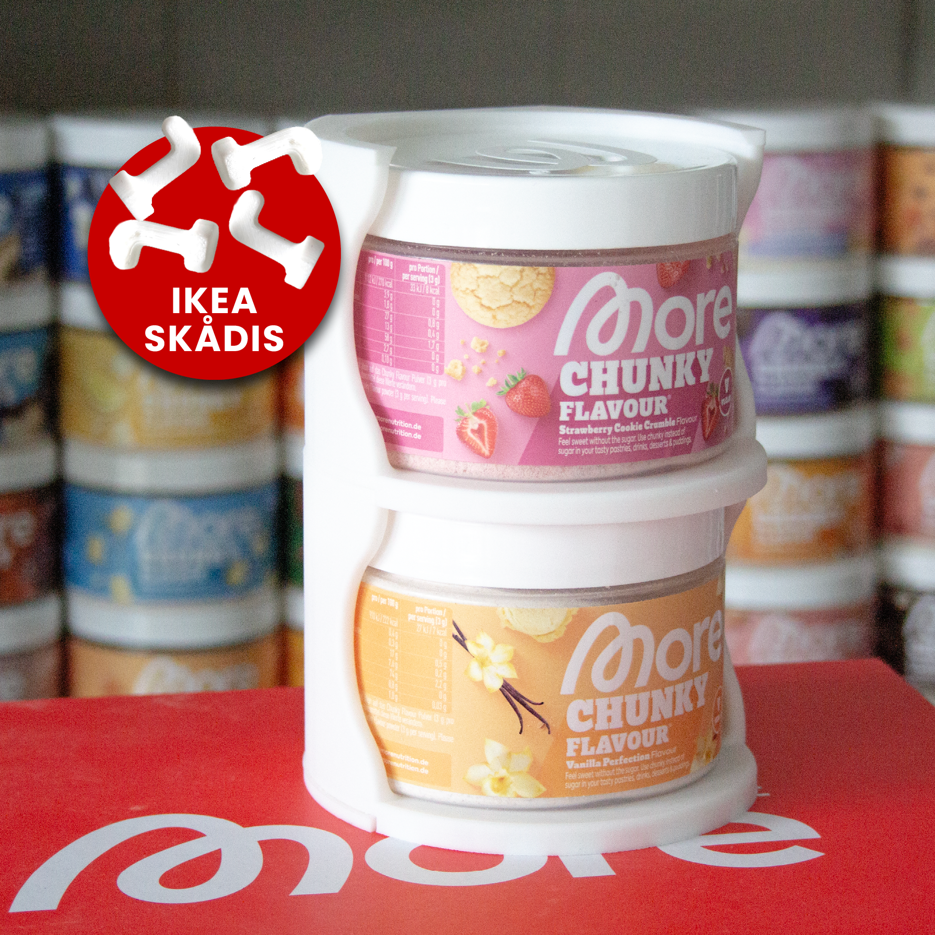 Chunky Flavour Halterung für IKEA Skadis – 2er Modul | Stapelbar & Erweiterbar | 3D-Druck