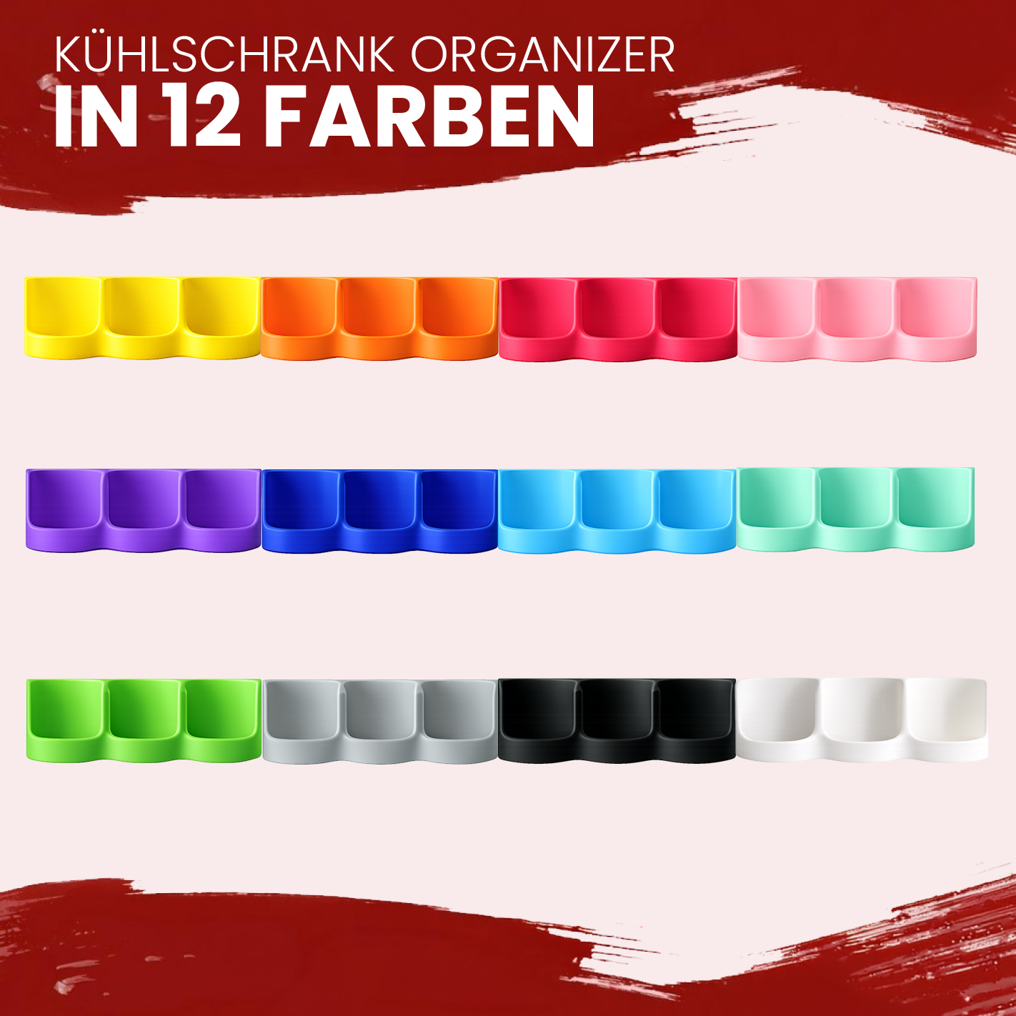 Zerup Kühlschrank Organizer für 3 Flaschen | Passend für More Nutrition & ESN | Magnetischer Kühlschrankhalter | 3D-Druck | 12 Farben