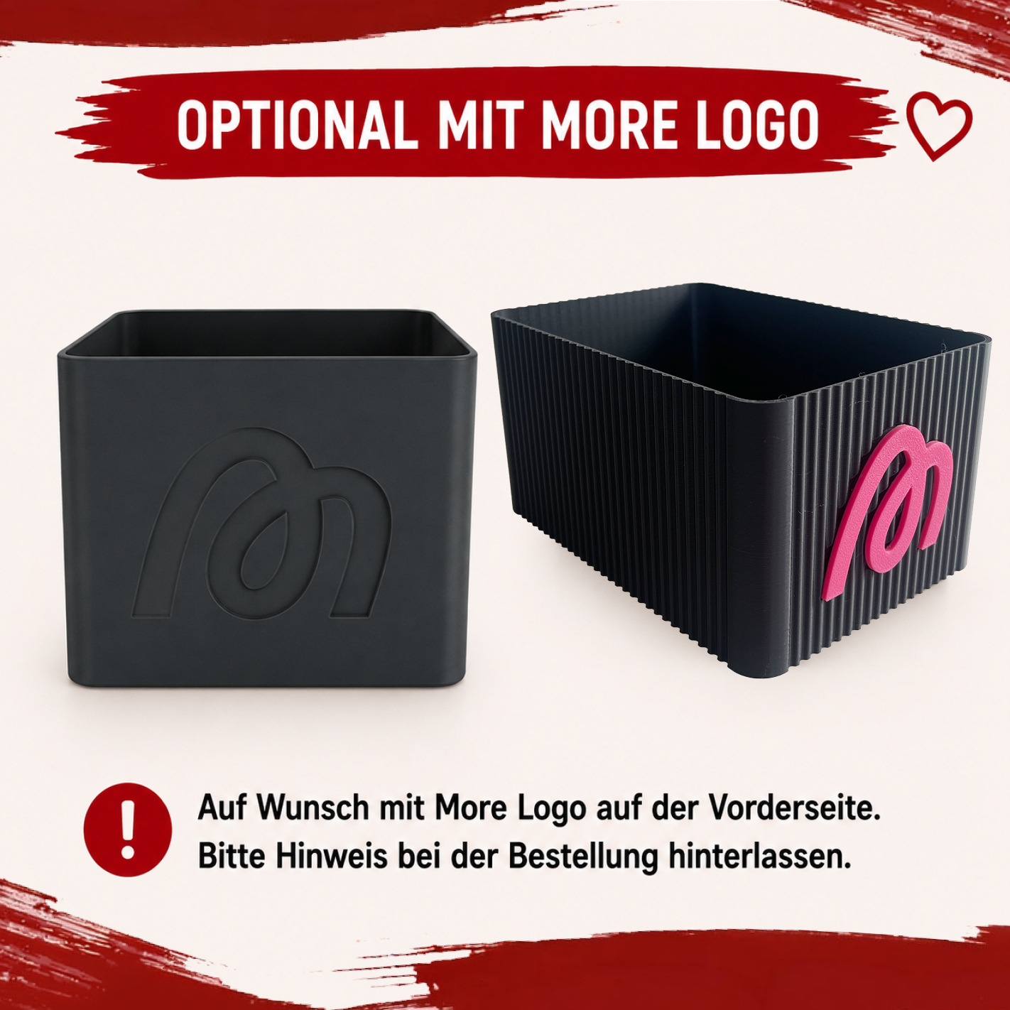 Design Vorratsbox für More Nutrition & ESN | Aufbewahrungsbox für Proben, Porridge & Grieß | Geriffelt | 3D-Druck | 12 Farben I 1 Stück