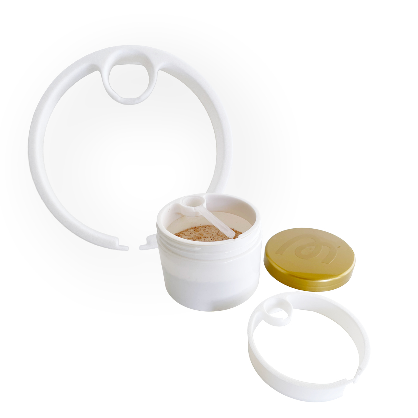 More Nutrition (1) Löffelhalter für Skin Structure Formula. (270g Dose) I wiederverwendbar I weiß