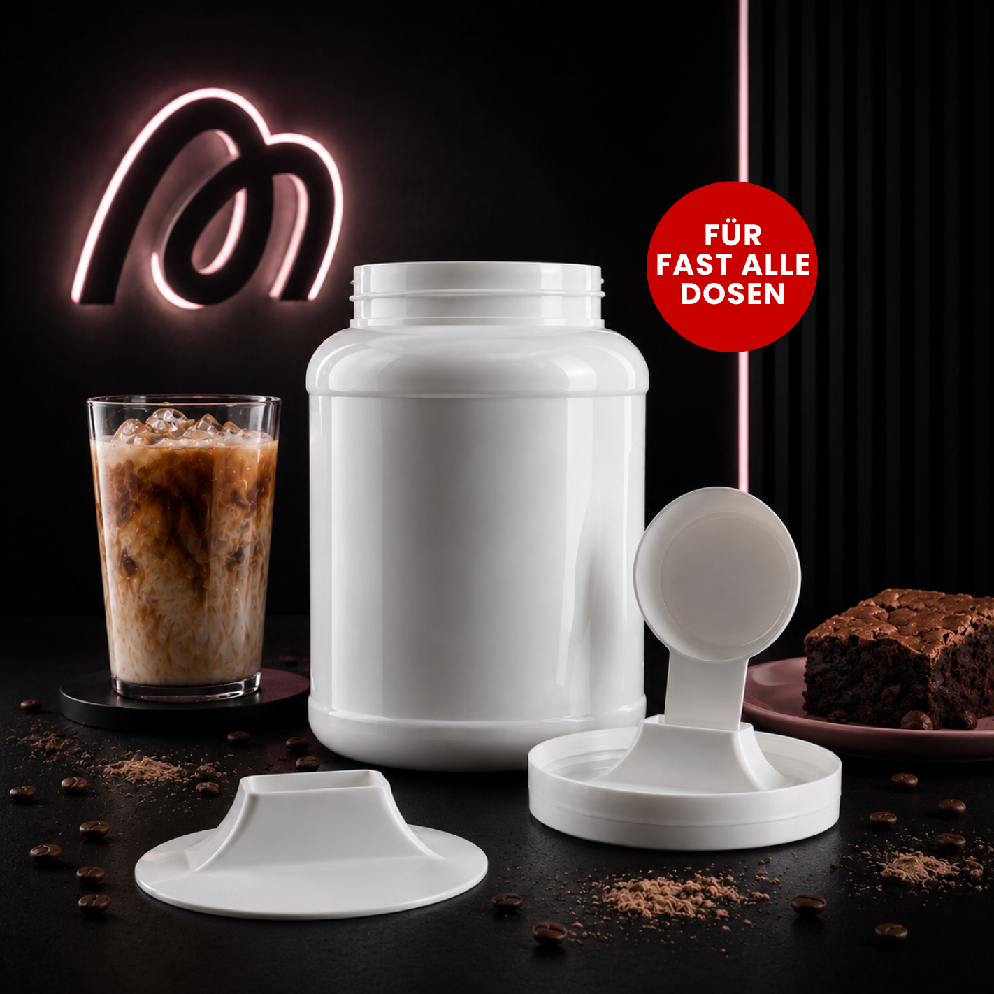 More Nutrition (1) Löffelhalter für 300g, 360g, 500g und 600 g More Dosen