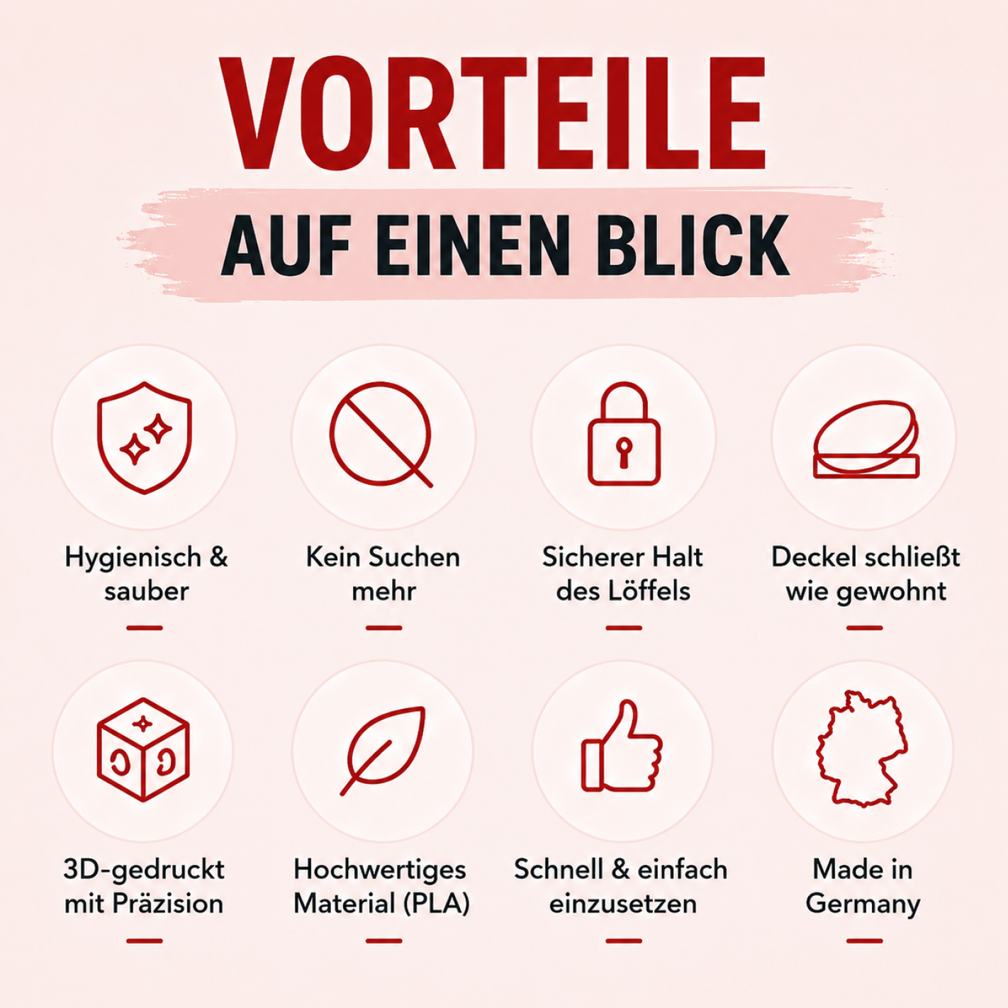 Chunky Löffelhalter für 90 g Dose – 3D-gedruckt | verschiedene Farben