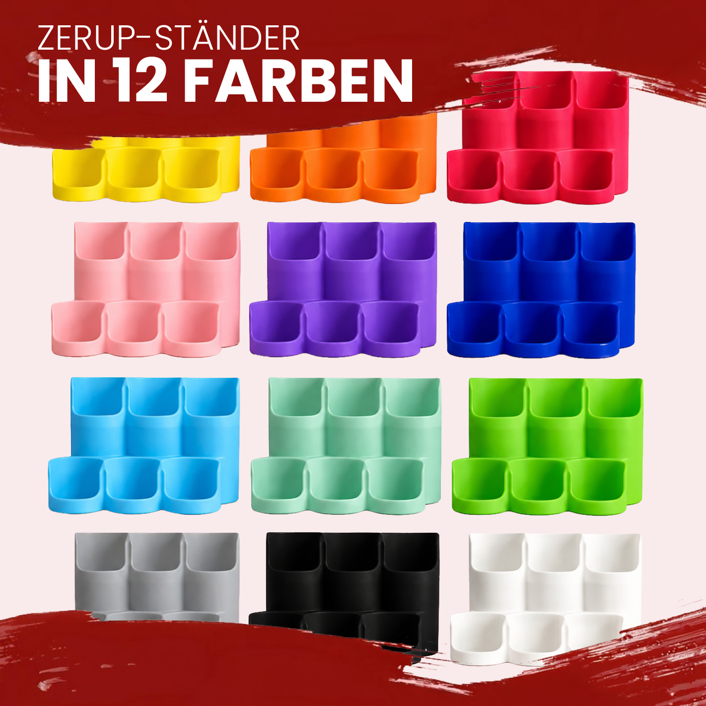 More Nutrition & ESN I Zerup Organizer für 6 Flaschen – Modular erweiterbar – 3D gedruckt I 1 Stück