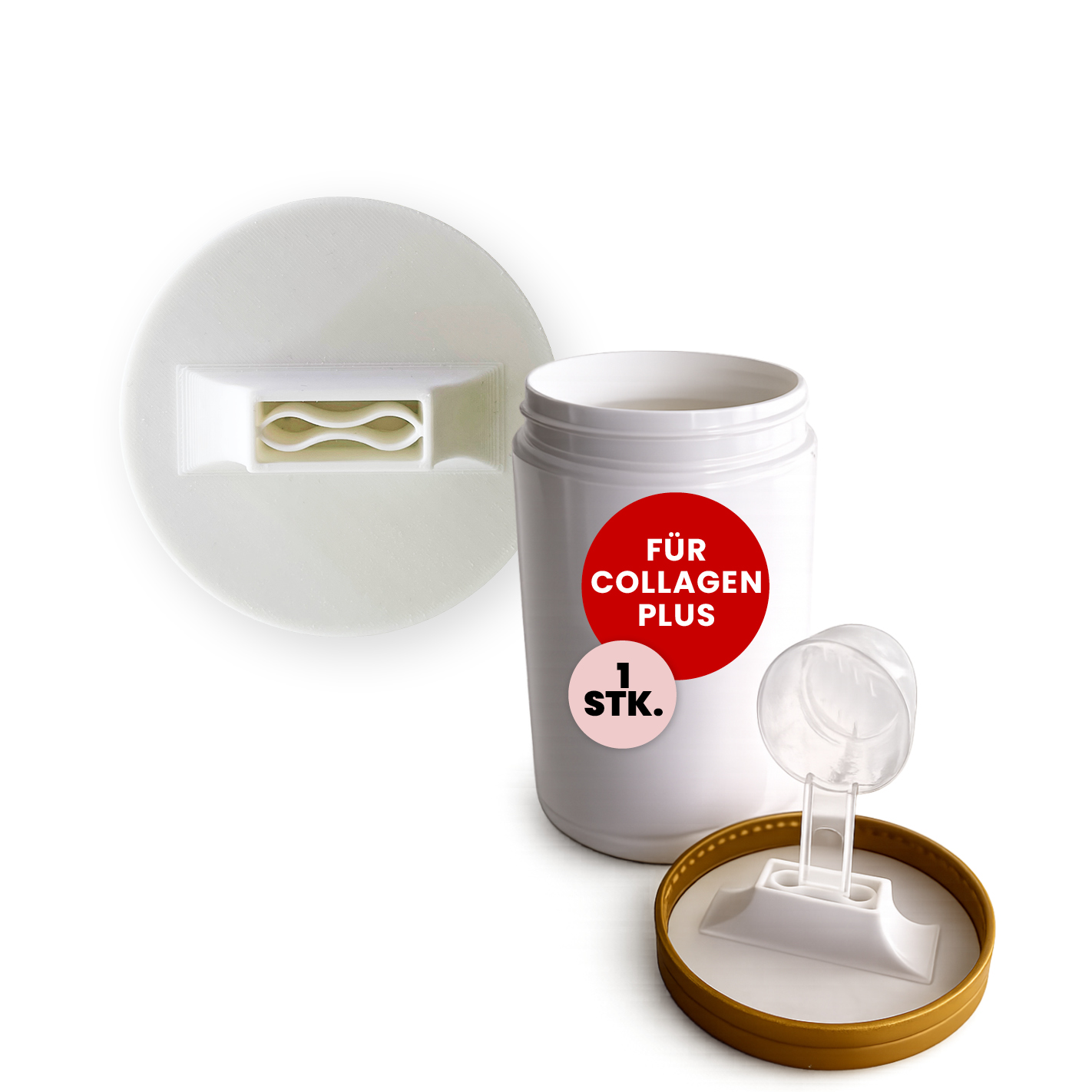 More Nutrition (1) Löffelhalter/Dosendeckel für Collagen+ Dose 300g