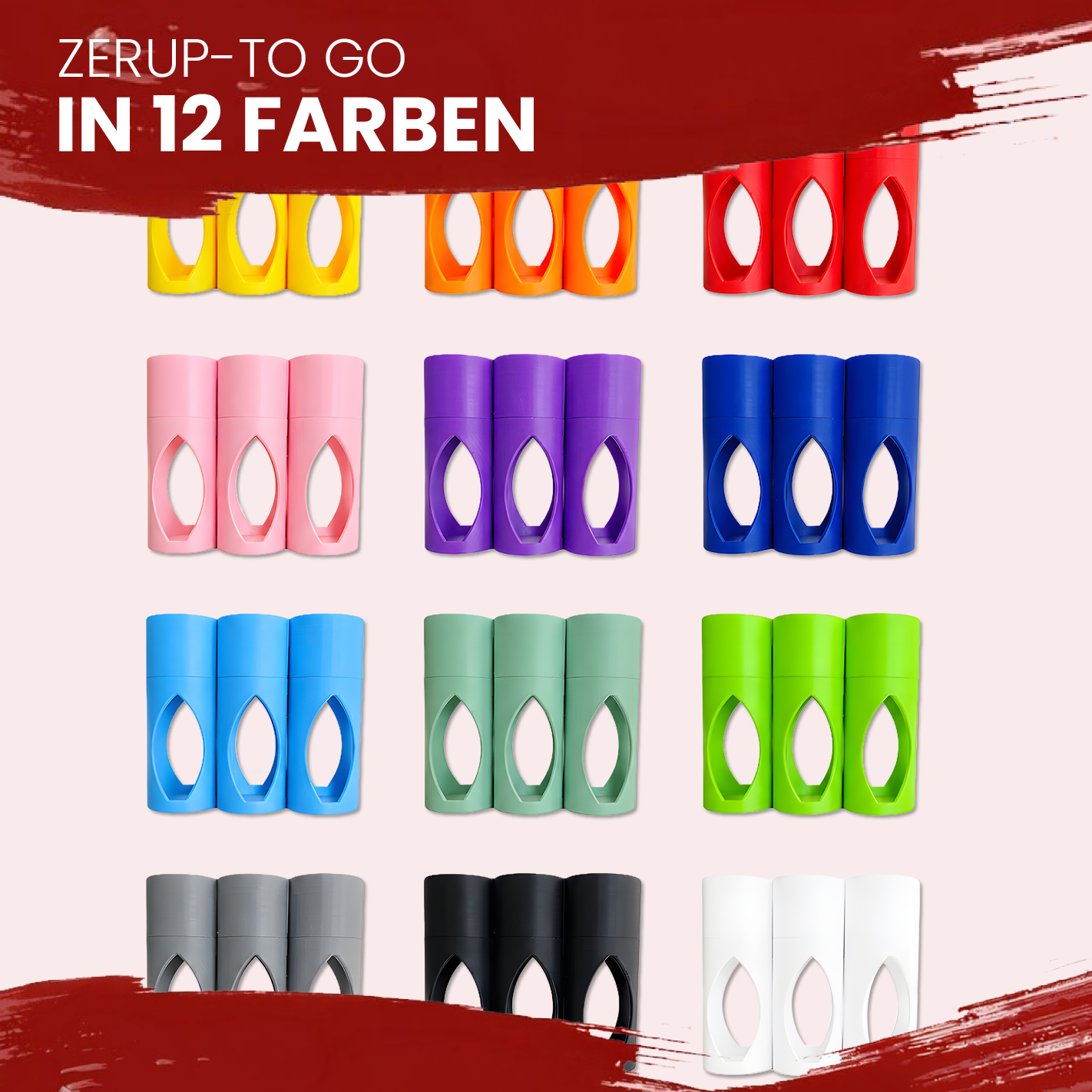 Zerup-to-Go Box für 3 Flaschen – Reise Organizer für More Nutrition & ESN Zerup | 3D gedruckte Aufbewahrungsbox mit Deckel