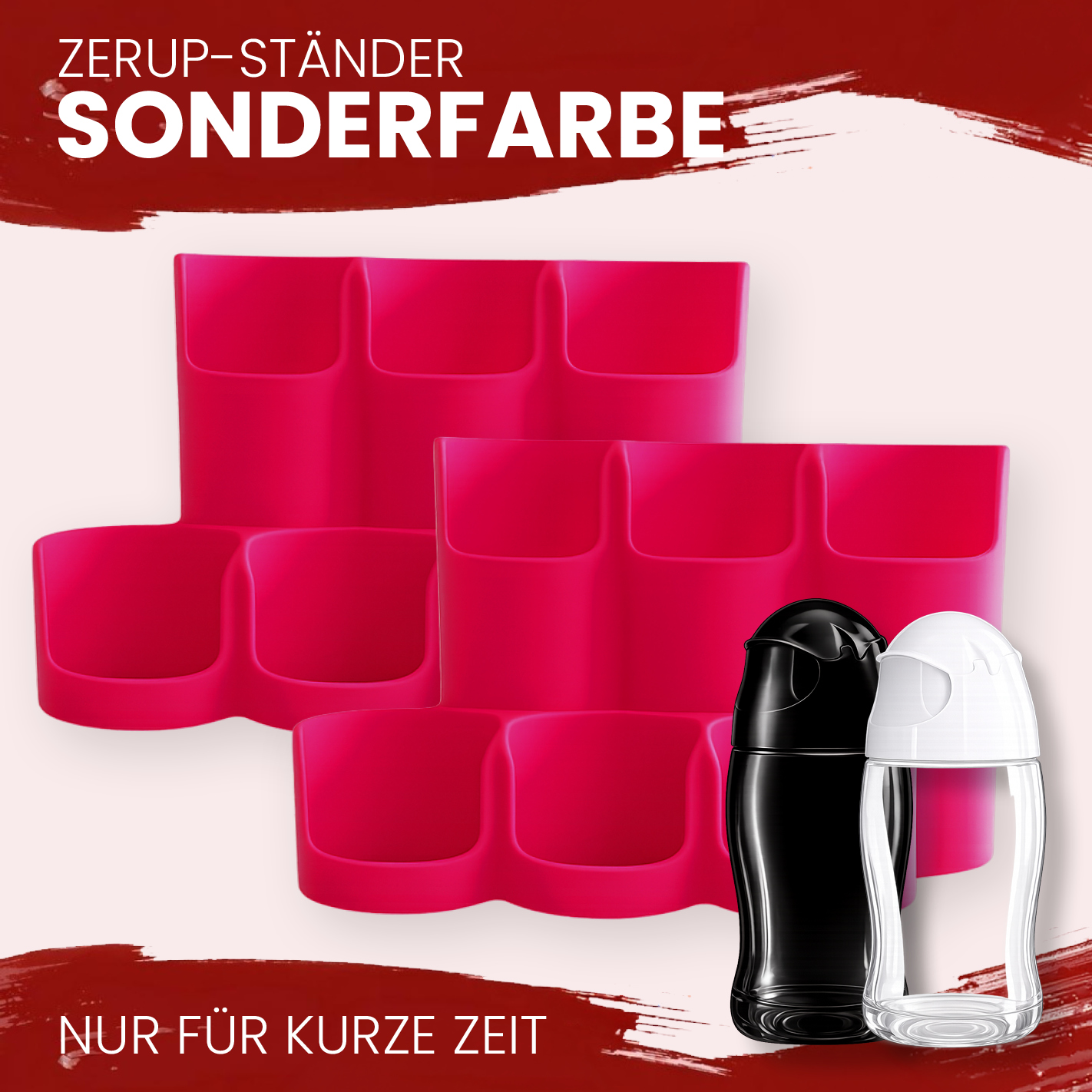 More Nutrition & ESN I Zerup Organizer für 6 Flaschen – Modular erweiterbar – Exklusive Monatsfarbe Magenta – 3D gedruckt I 1 Stück