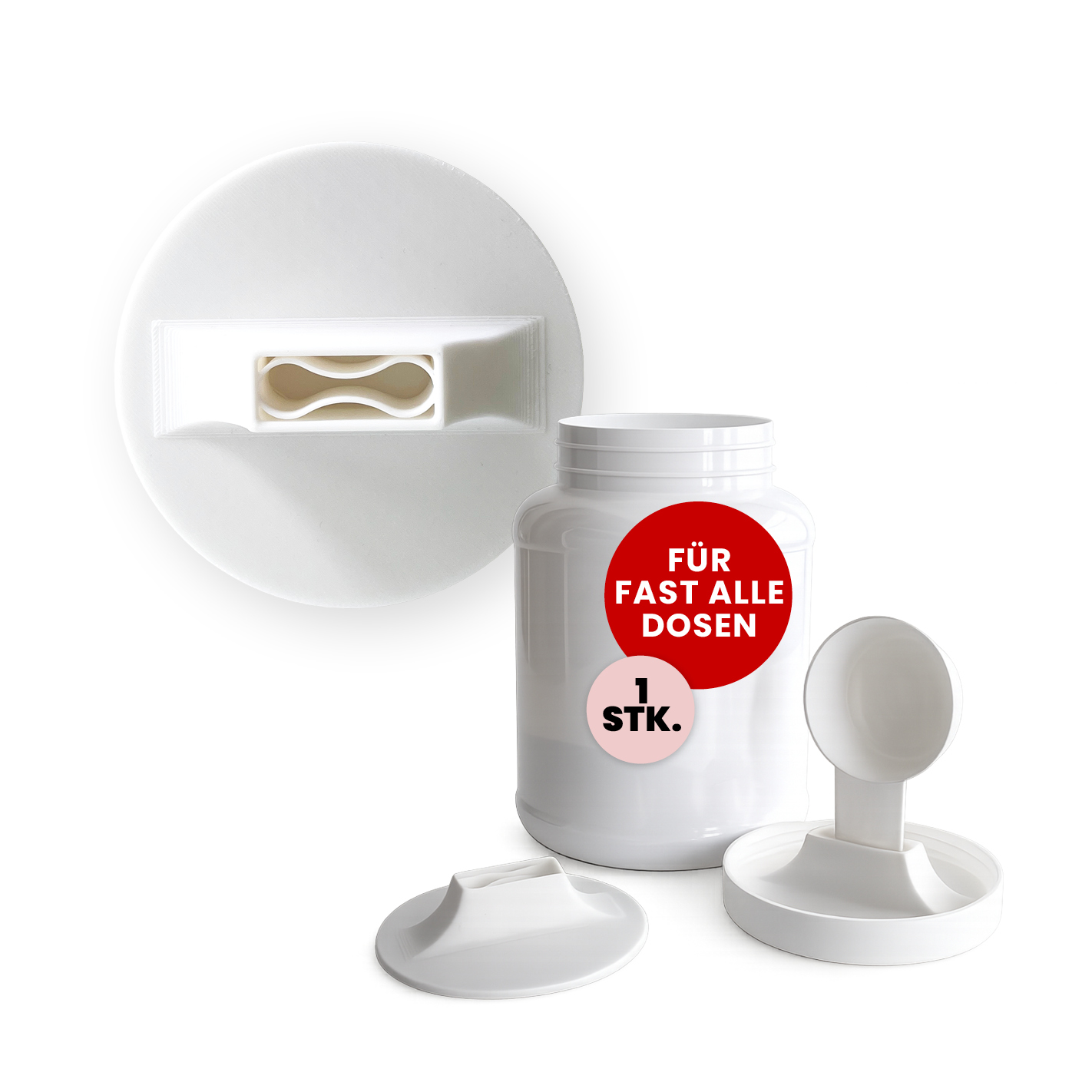 More Nutrition (1) Löffelhalter für 300g, 360g, 500g und 600 g More Dosen