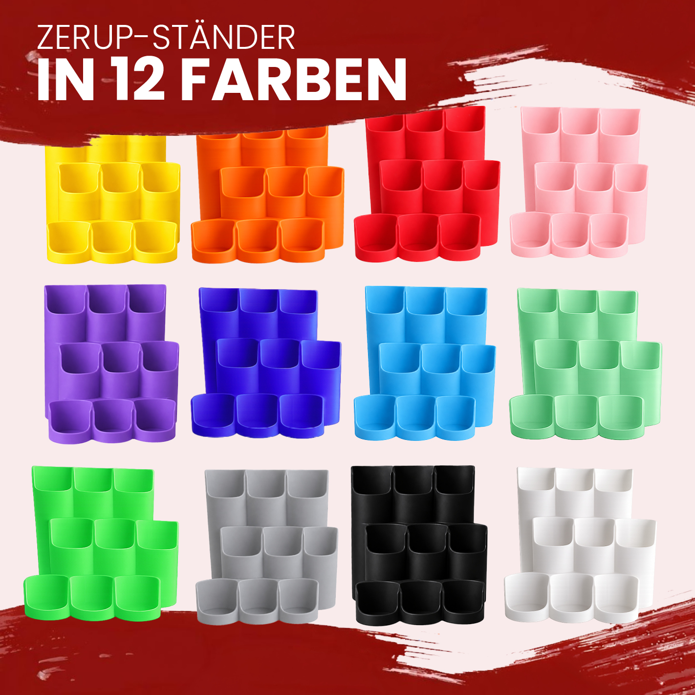 More Nutrition & ESN I Zerup Organizer für 9 Flaschen – Modular erweiterbar – 3D gedruckt I 1 Stück