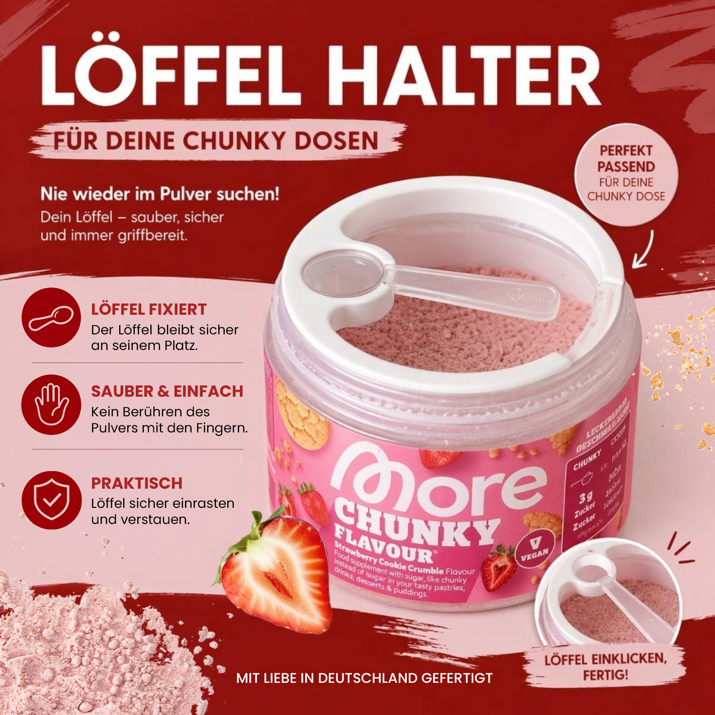 Chunky Löffelhalter für 90 g Dose – 3D-gedruckt | verschiedene Farben