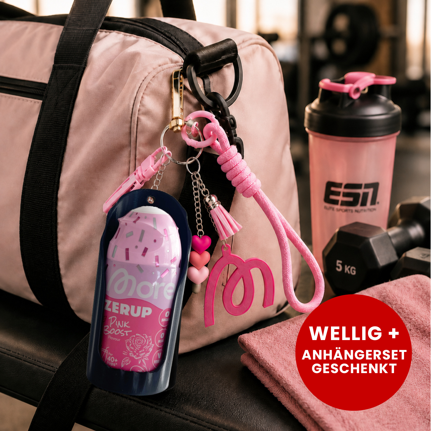 Zerup Schlüsselanhänger | Passend für More Nutrition & ESN Zerups | To-Go Halter | Geriffelt | 3D-Druck | 12 Farben I 1 Stück