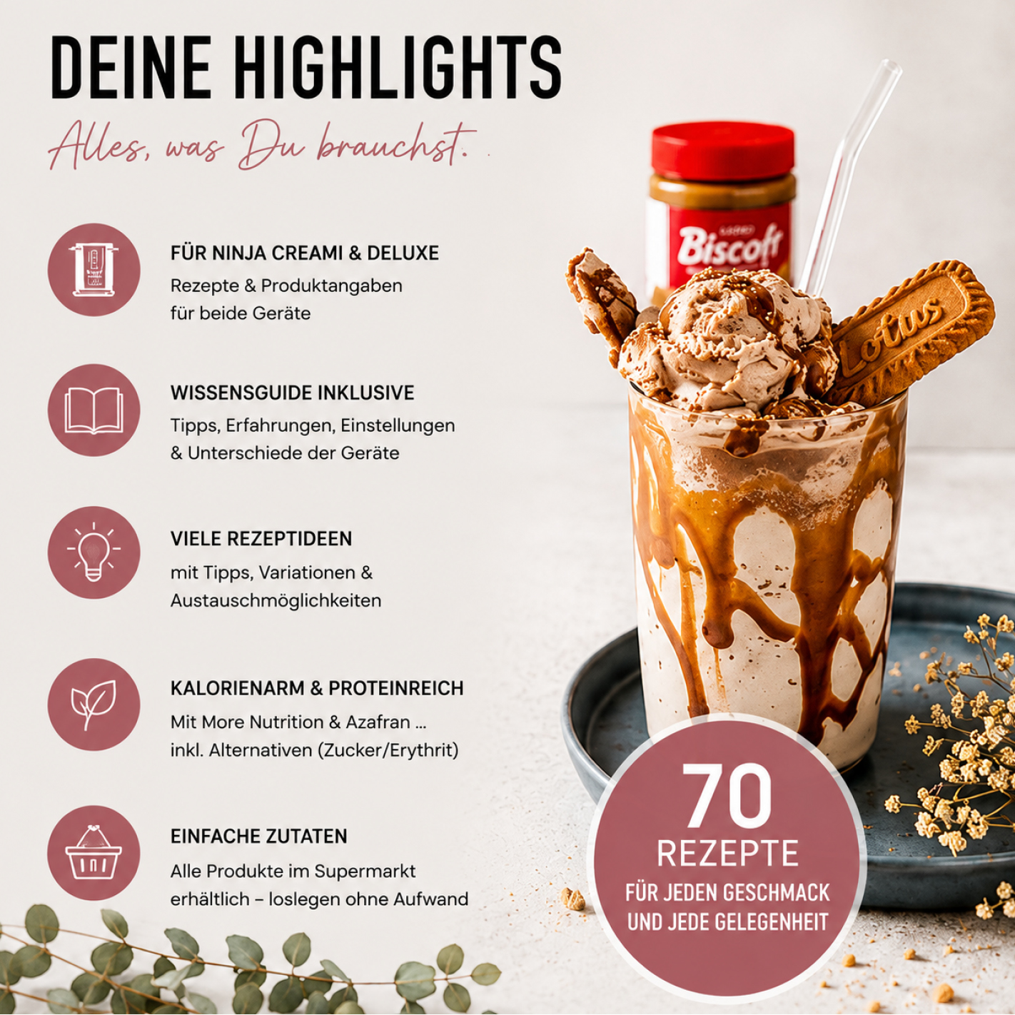 70 Rezepte für die Ninja Creami - Sweet like Chocolate (gedruckte Version)