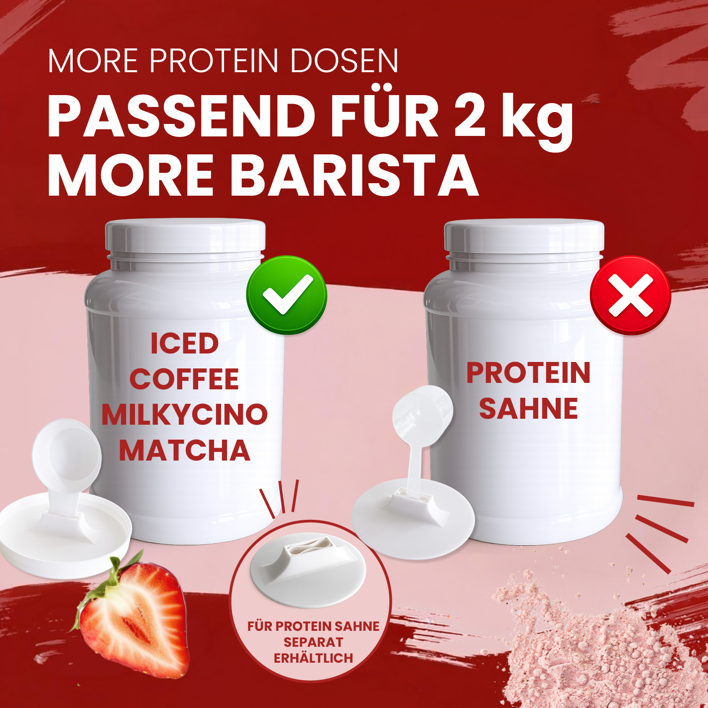 More Nutrition (1) Löffelhalter für 2kg More Barista Dosen – Wiederverwendbarer Halter für weißen More Scoop | 3D gedruckt I weiß