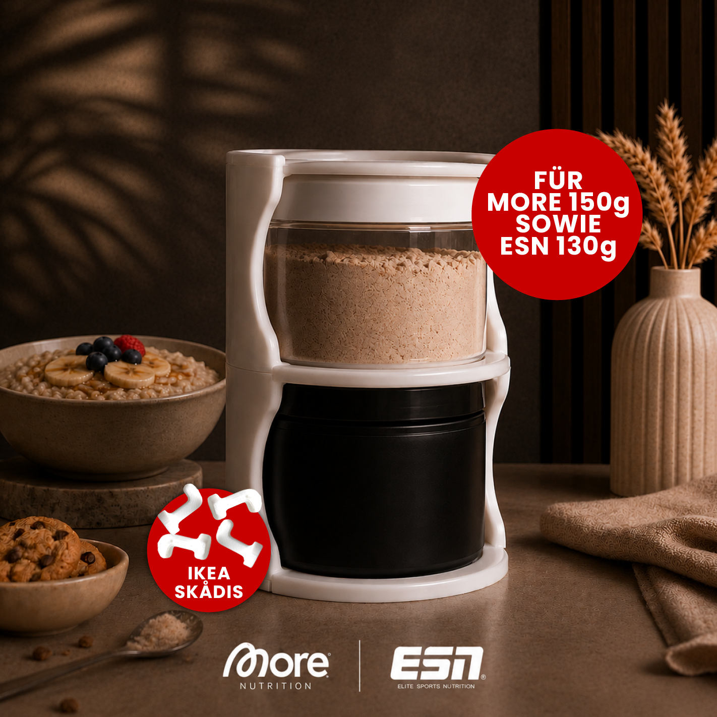 Chunky Flavour Halterung für IKEA Skadis – 2er Modul | Stapelbar & Erweiterbar | 3D-Druck
