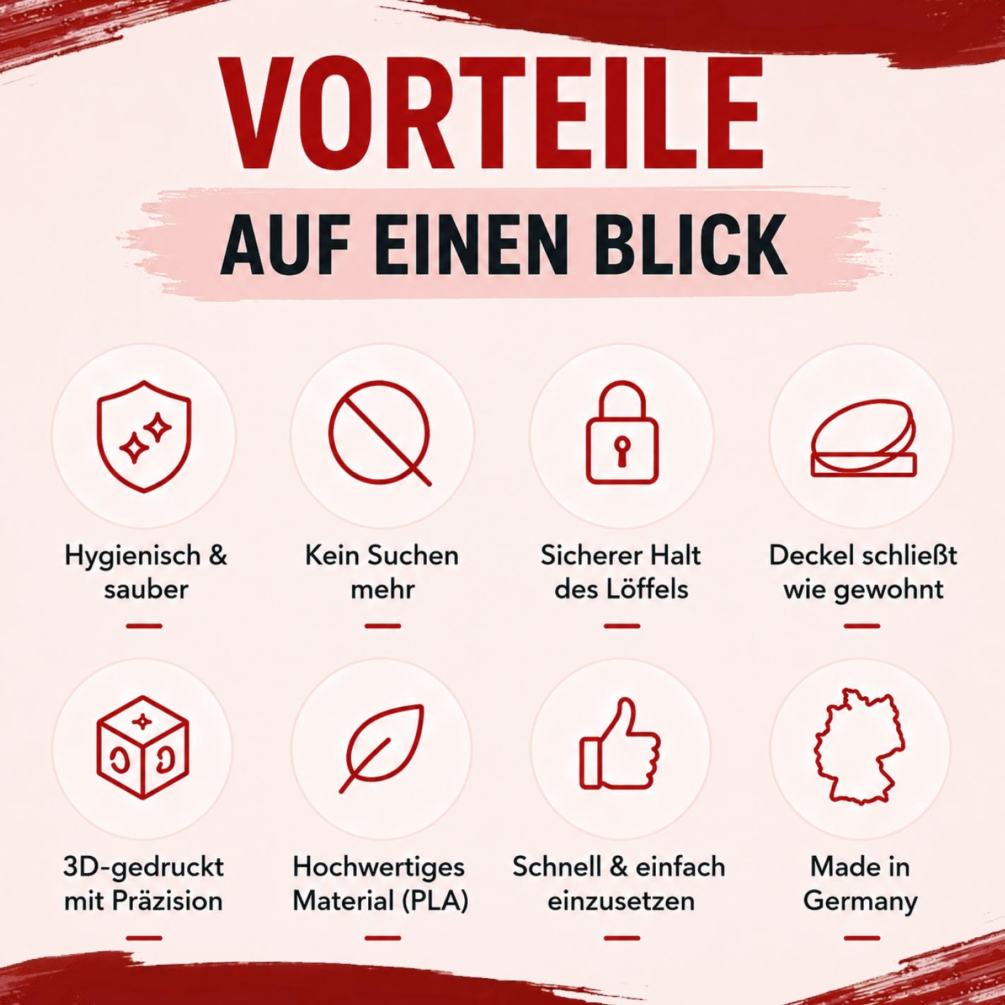 More Nutrition (3) Löffelhalter für 300g, 360g, 500g und 600 g More Dosen