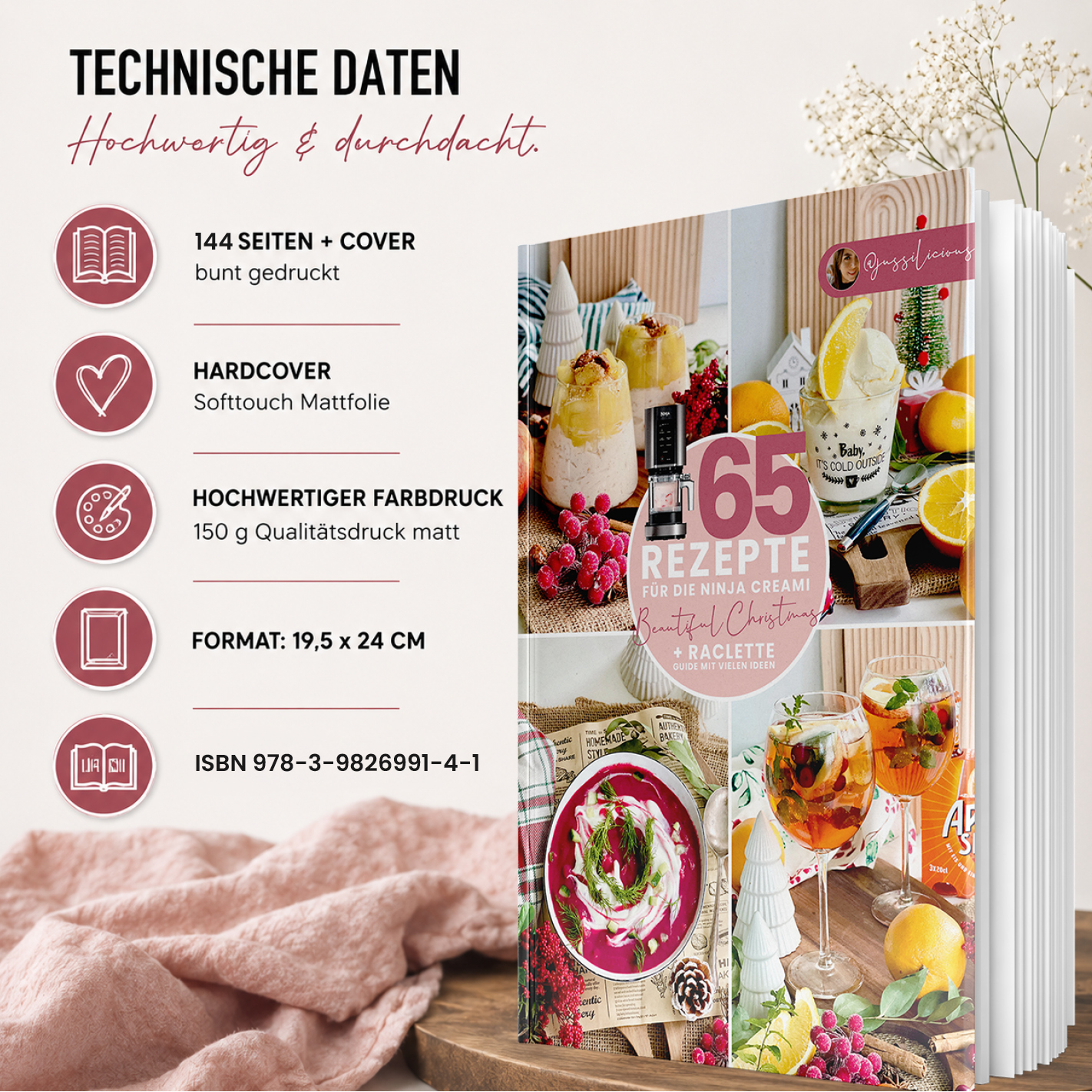 65 Rezepte für die Ninja Creami - Beautiful Christmas + Raclette Guide (gedruckte Version)
