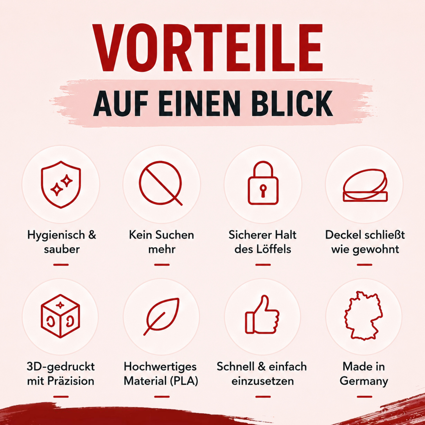 ESN Löffelhalter für 250g Kreatin Dose | 3D-gedruckt | verschiedene Farben I Farbe schwarz I 1 Stück