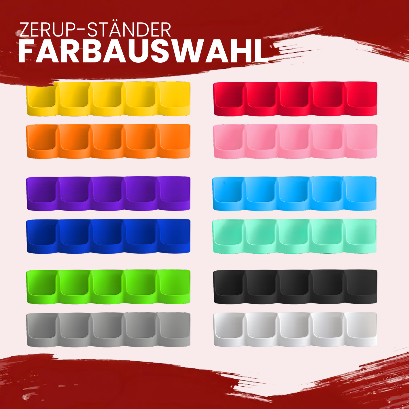 Zerup Kühlschrank Organizer für 5 Flaschen | Passend für More Nutrition & ESN | Magnetischer Kühlschrankhalter | 3D-Druck | 12 Farben