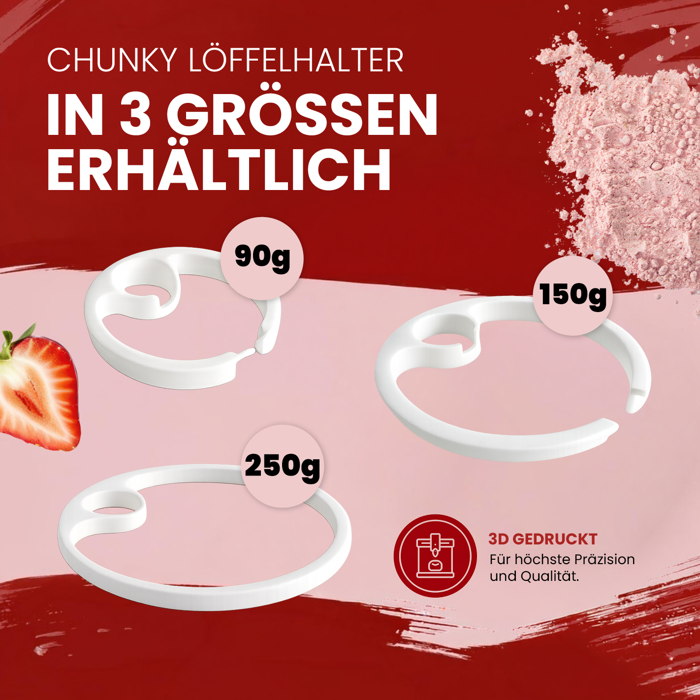 Chunky Löffelhalter für 250 g Dose – 3D-gedruckt | verschiedene Farben